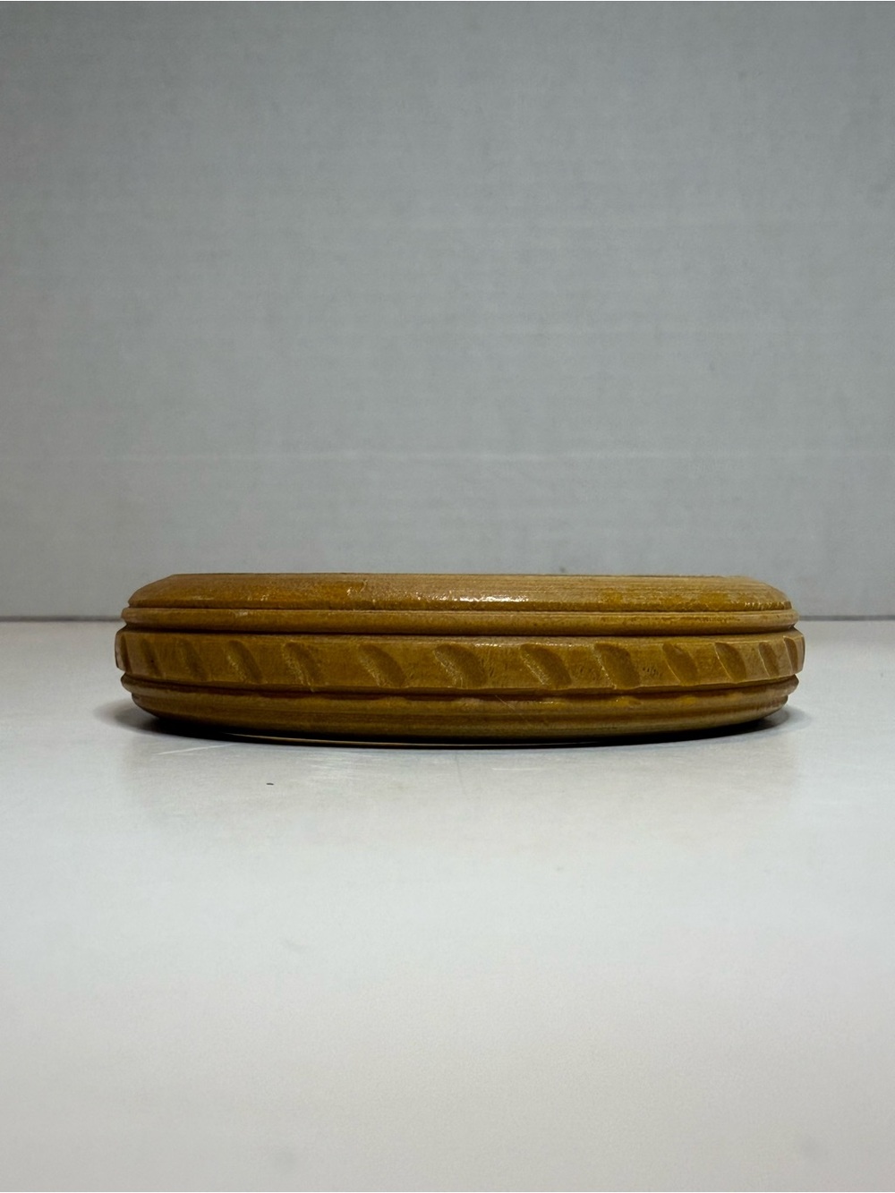 Vintage carved rope twist wooden motif bangle bracelet